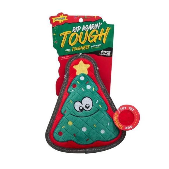 Joyhound Rip Roarin Tough Super Squeaker Christmas Tree Holiday Dog Toy Plush - Picture 2 of 3
